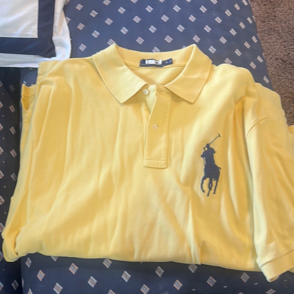 Ralph Lauren Light Yellow Polo with Navy Logo